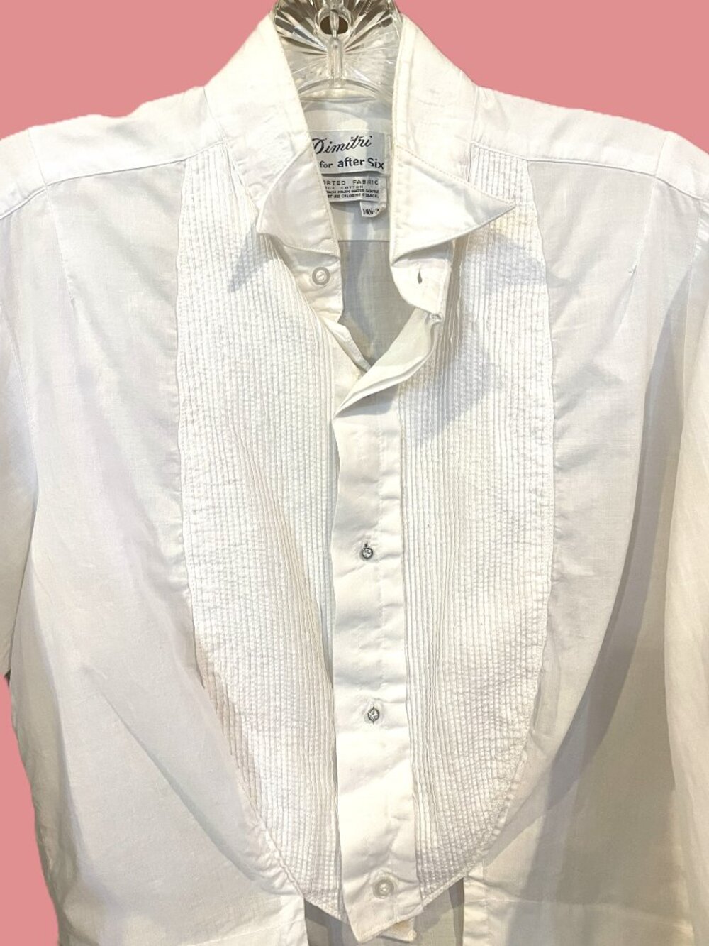 Vintage tuxedo shirt - white, size 14-1/2x32